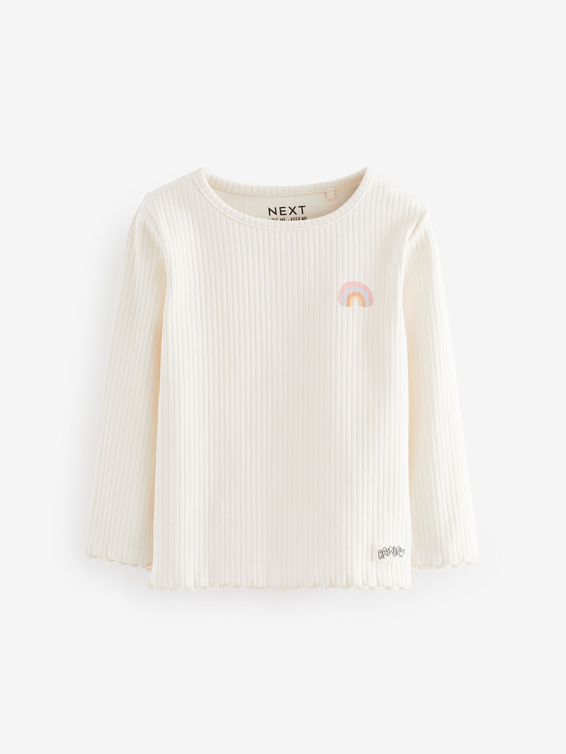 Buy Rainbow Ribbed Long Sleeve Tops 5 Pack (3mths-7yrs) from
