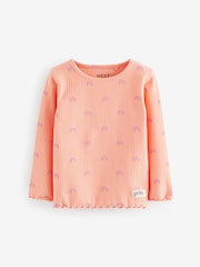 Orange Ribbed Long Sleeve Tops 5 Pack (3mths-7yrs) - Image 6 of 8
