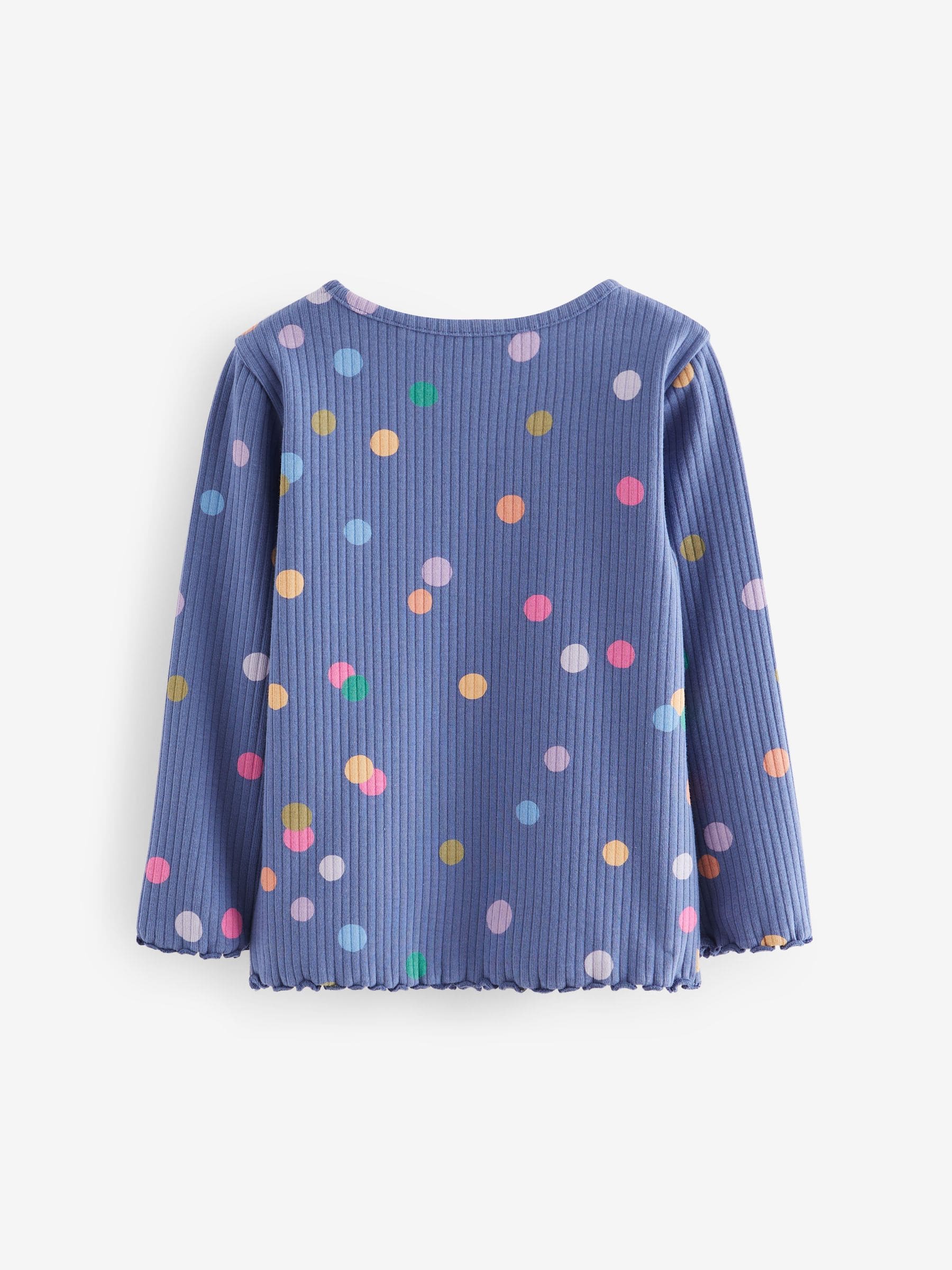 Buy Rainbow Ribbed Long Sleeve Tops 5 Pack (3mths-7yrs) from