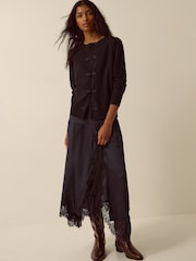 Monsoon Chocolate Brown Faye Button Cardigan - Image 1 of 4