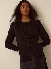 Monsoon Chocolate Brown Faye Button Cardigan - Image 2 of 4