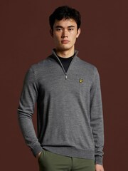 Lyle & Scott Grey Golf Quarter Zip Pullover Jumper - Image 1 of 9