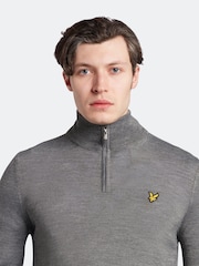 Lyle & Scott Grey Golf Quarter Zip Pullover Jumper - Image 8 of 9