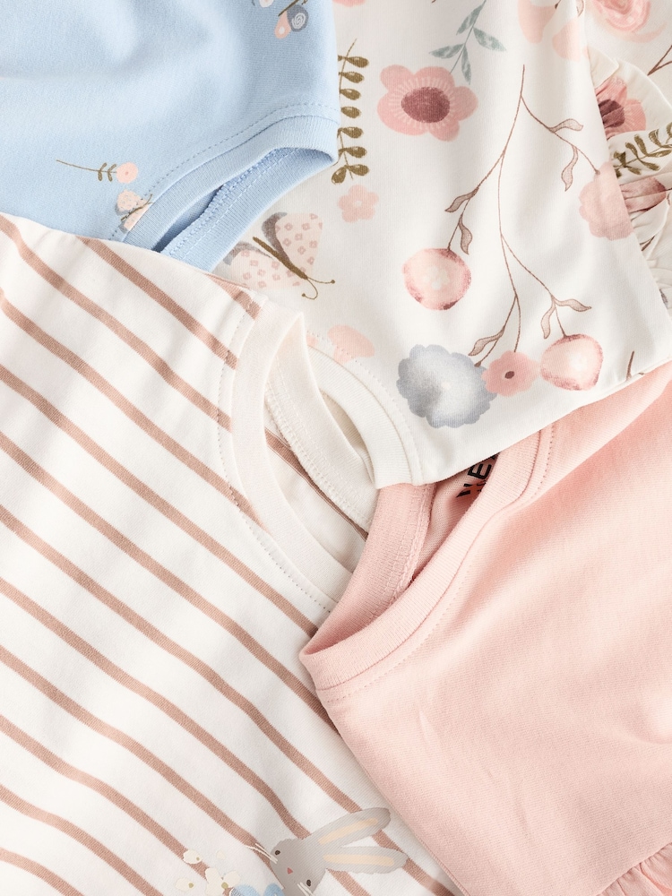 وردي - Long Sleeve Frill Tops 4 Pack (3mths-7yrs) - صورة 7 من 7