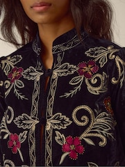 Monsoon Frankie Floral Embroidered Velvet Jacket - Image 3 de 4