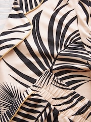 Bath & Body Works Black/Nude Coco Bean Print Viscose Jersey Button Through Shorts Set - Image 9 of 9