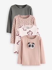 Neutral 100% Cotton Long Sleeve T-Shirts 4 Pack (3mths-7yrs) - Image 1 of 7