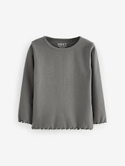 Neutral 100% Cotton Long Sleeve T-Shirts 4 Pack (3mths-7yrs) - Image 5 of 7