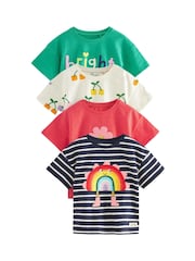 Rainbow Short Sleeve 100% Cotton T-Shirts 4 Pack (3mths-7yrs) - Image 1 of 8