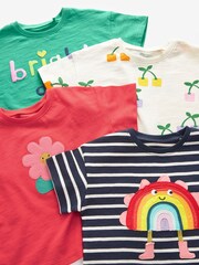 Rainbow Short Sleeve 100% Cotton T-Shirts 4 Pack (3mths-7yrs) - Image 7 of 8