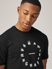 Armani Exchange Circle Logo Black T-Shirt - Image 3 of 4