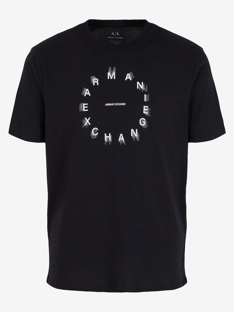 Armani Exchange Circle Logo Black T-Shirt - Image 4 of 4