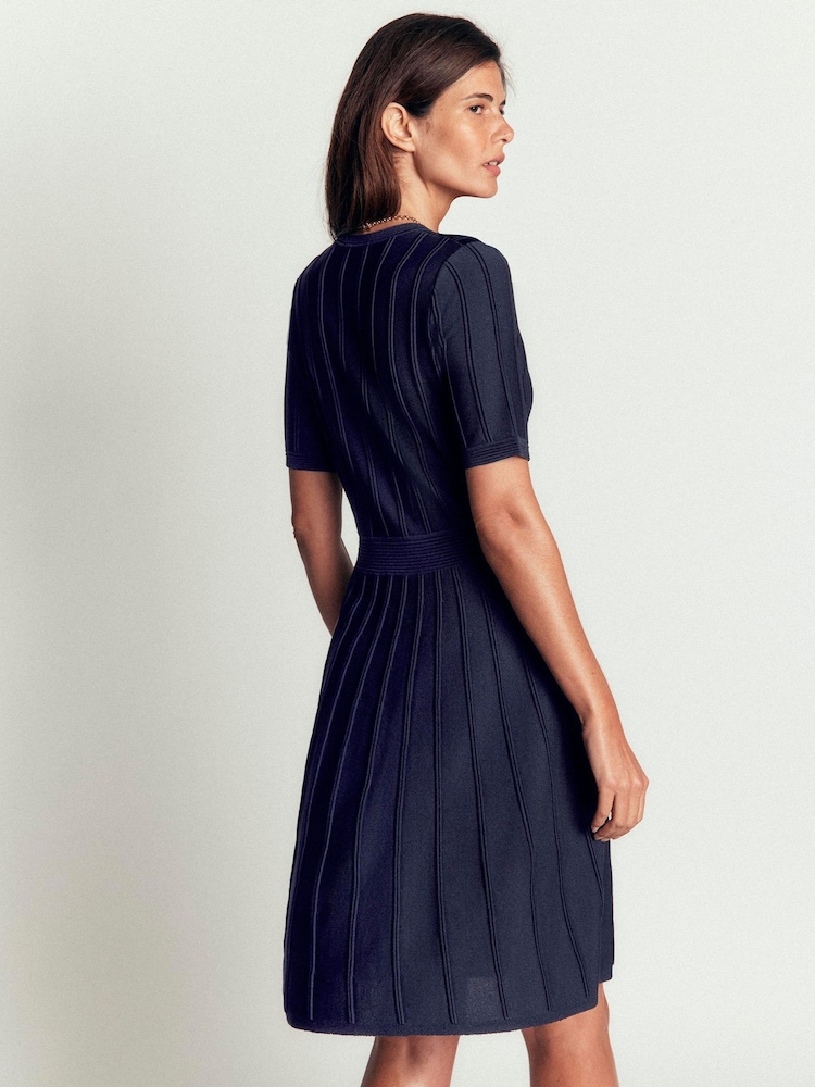 Boden Blue Ottoman Stitch Dress - Image 2 of 4 Boden Blue Ottoman Stitch Dress - Image 2 of 4