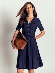 Boden Blue Ottoman Stitch Dress - Image 3 of 4