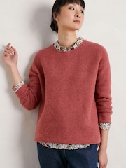 Seasalt Cornwall Pink Fruity Wool Jumper - Image 1 of 5