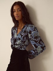 Monsoon Claudia Floral Devoré Midi Dress - Image 1 of 5