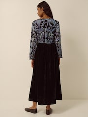 Monsoon Claudia Floral Devoré Midi Dress - Image 4 of 5