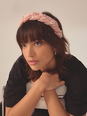 Pink Pearl Padded Headband - Image 1 of 4