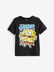 Vanilla Underground Black Boys SpongeBob Square Pants 100% Cotton T-Shirt - Image 1 of 5