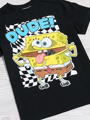 Vanilla Underground Black Boys SpongeBob Square Pants 100% Cotton T-Shirt - Image 2 of 5