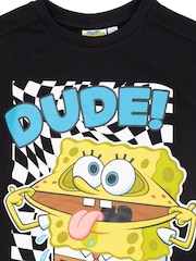 Vanilla Underground Black Boys SpongeBob Square Pants 100% Cotton T-Shirt - Image 3 of 5