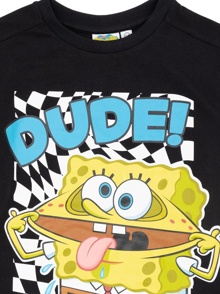 Vanilla Underground Black Boys SpongeBob Square Pants 100% Cotton T-Shirt - Image 3 of 5