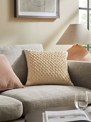 Natural 43 x 43cm Hemmingway Textured Bobble Cushion - Image 1 of 5