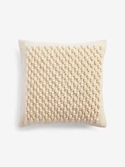 Natural 43 x 43cm Hemmingway Textured Bobble Cushion - Image 3 of 5