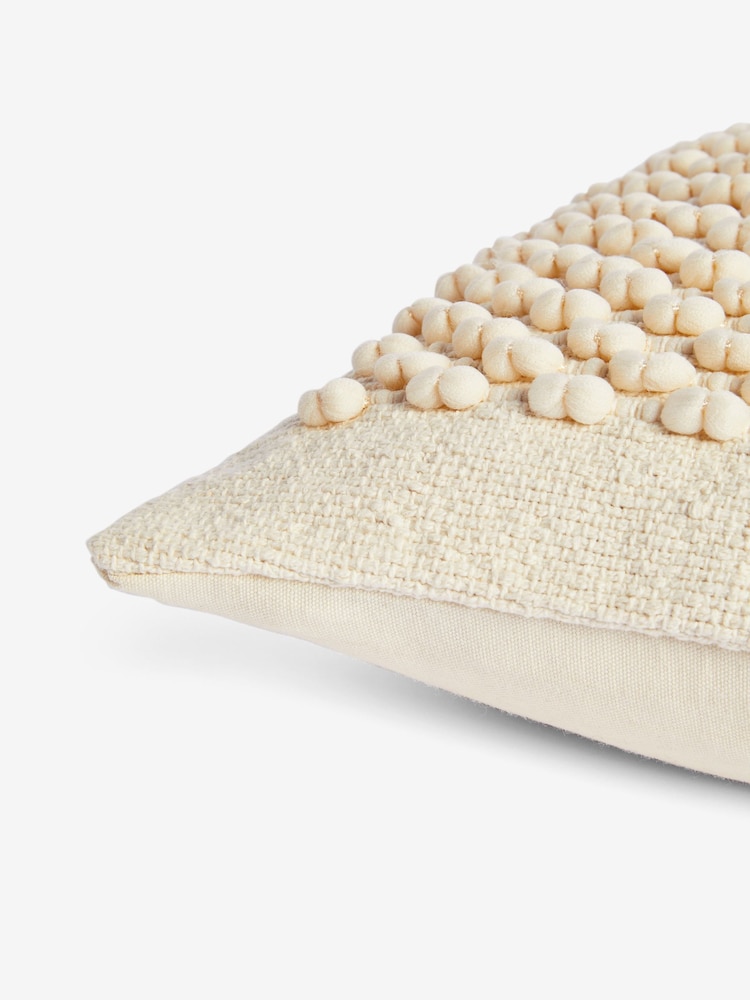 Natural 43 x 43cm Hemmingway Textured Bobble Cushion - Image 5 of 5
