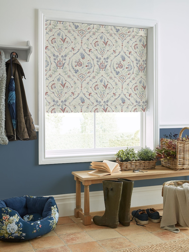 Laura Ashley Red Foscot Damask Made to Measure 100% Cotton Roman Blinds - Image 5 of 5