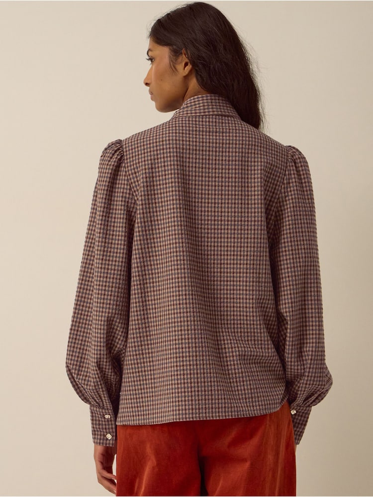 Monsoon Myla Tie Neck Gingham Top - Slika 4 iz 4