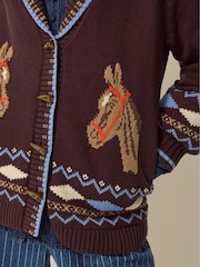 Monsoon Brown Harper Horse Cardigan - Image 4 of 4