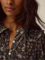Monsoon Green Carly Floral Velvet Shirt - Image 2 of 5