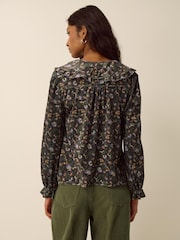 Monsoon Green Carly Floral Velvet Shirt - Image 3 of 5