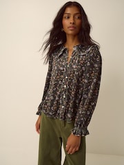Monsoon Green Carly Floral Velvet Shirt - Image 4 of 5