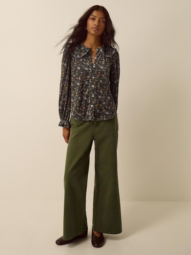 Monsoon Green Carly Floral Velvet Shirt - Image 5 of 5 Monsoon Green Carly Floral Velvet Shirt - Image 5 of 5