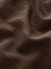 Chocolate Brown Gathered Short Sleeve Textured Boxy T-Shirt - Image 7 of 7