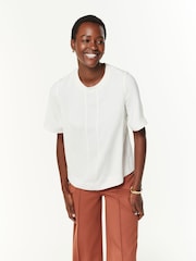 Ivory Short Sleeve Crew Neck Top - Image 1 of 6