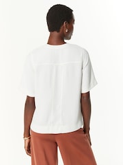 Ivory Short Sleeve Crew Neck Top - Image 3 of 6