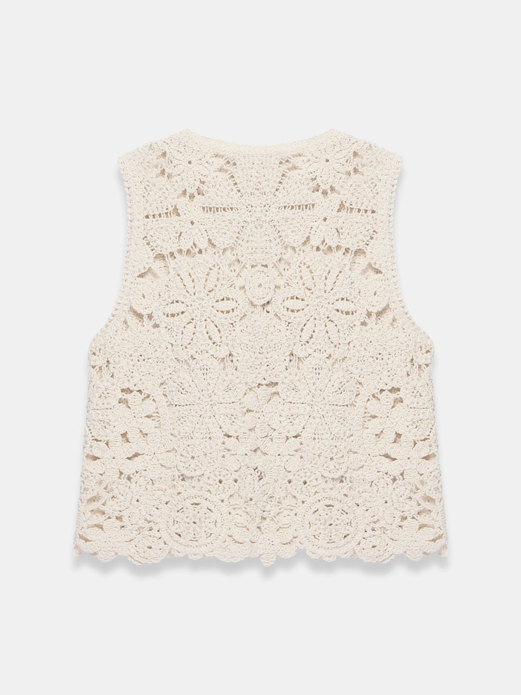 Mint Velvet Grey Cotton Crochet Top - Image 7 of 7 Mint Velvet Grey Cotton Crochet Top - Image 7 of 7
