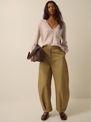 Monsoon Brown Talitha V-Neck Pointelle Cardigan - Image 3 of 5