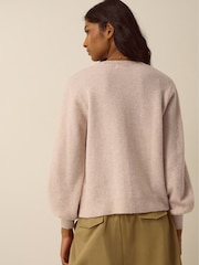 Monsoon Brown Talitha V-Neck Pointelle Cardigan - Image 5 of 5