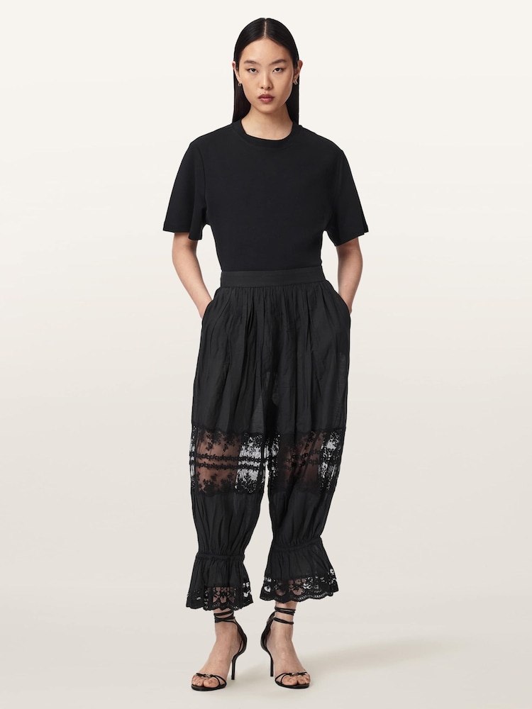 AllSaints Black Solene Trousers - Image 2 of 6