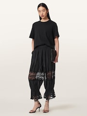 AllSaints Black Solene Trousers - Image 4 of 6