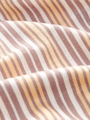 Pink/Yellow Pastel Stripe Sleeveless Ruched Side Linen Blend Shirt - Image 7 of 7