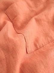 Orange Linen Blend Short Sleeve Safari Shirt - Image 6 of 6