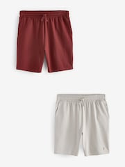 Stone/Orange 100% Cotton Lightweight Joggers Shorts 2 Pack - Image 11 of 14