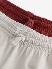 Stone/Orange 100% Cotton Lightweight Joggers Shorts 2 Pack - Image 12 of 14