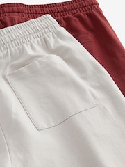 Stone/Orange 100% Cotton Lightweight Joggers Shorts 2 Pack - Image 13 of 14