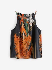 Kew Collection Black Floral Placement Notch Neck Cami Top - Image 7 of 9